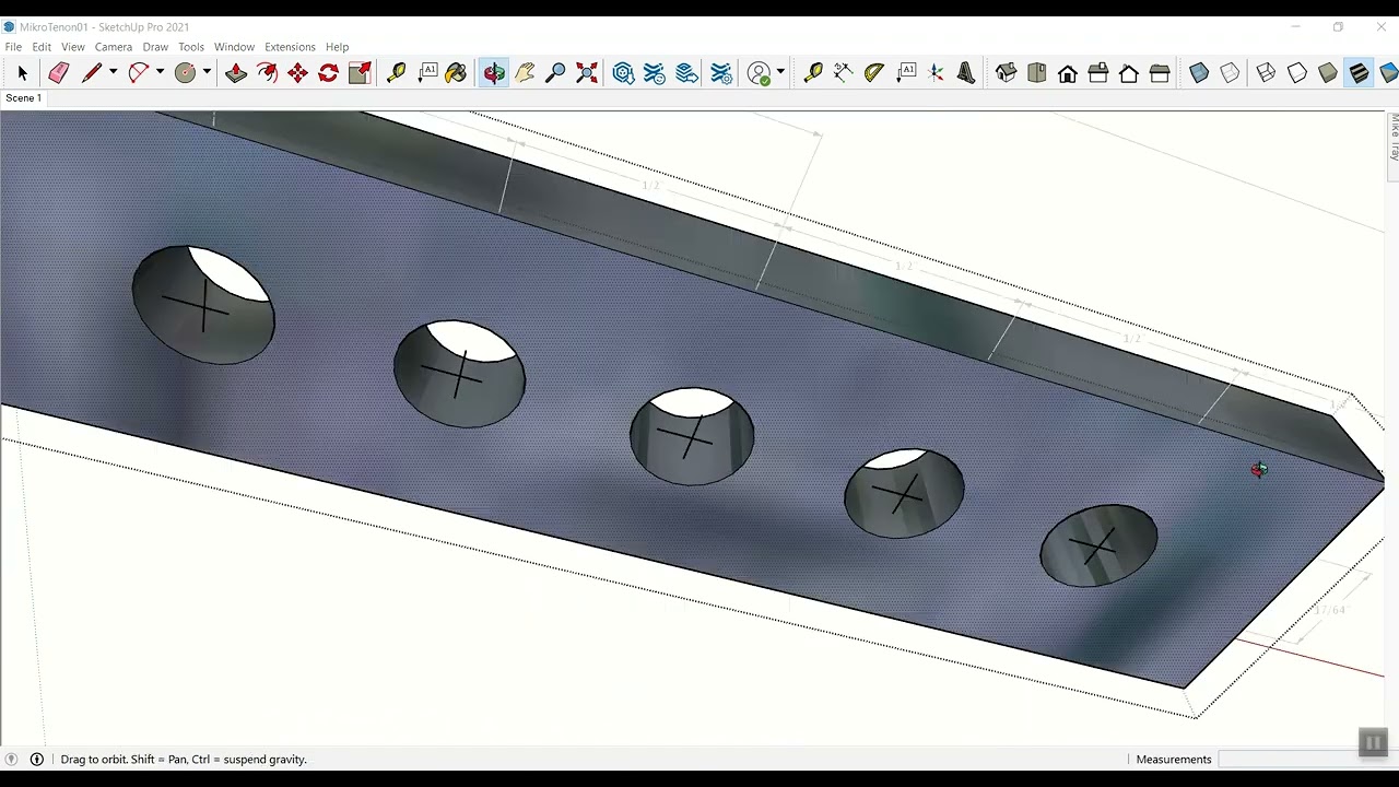 Drawing a MikroTenon in SketchUp
