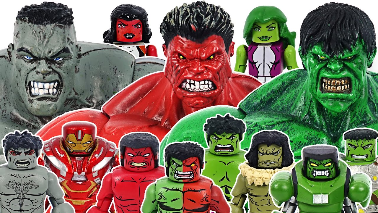 Green, Gray, Red Hulk and Minimates Hulk army! Go! | DuDuPopTOY