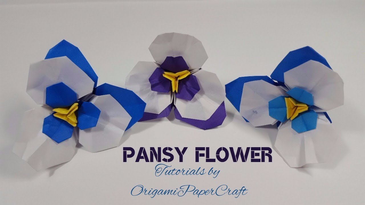 Origami Flower: How To Paper Fold a Pansy Flower  (Cách Xếp Hoa Pansy)
