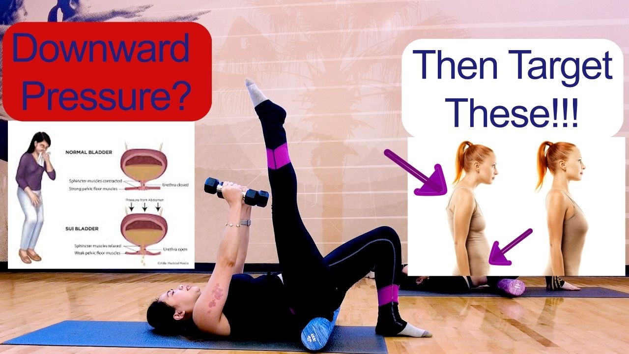 Forward Posture Creates Downward Pressure To Your Pelvic Floor! Foam Roller Dumbbell Program Fix!