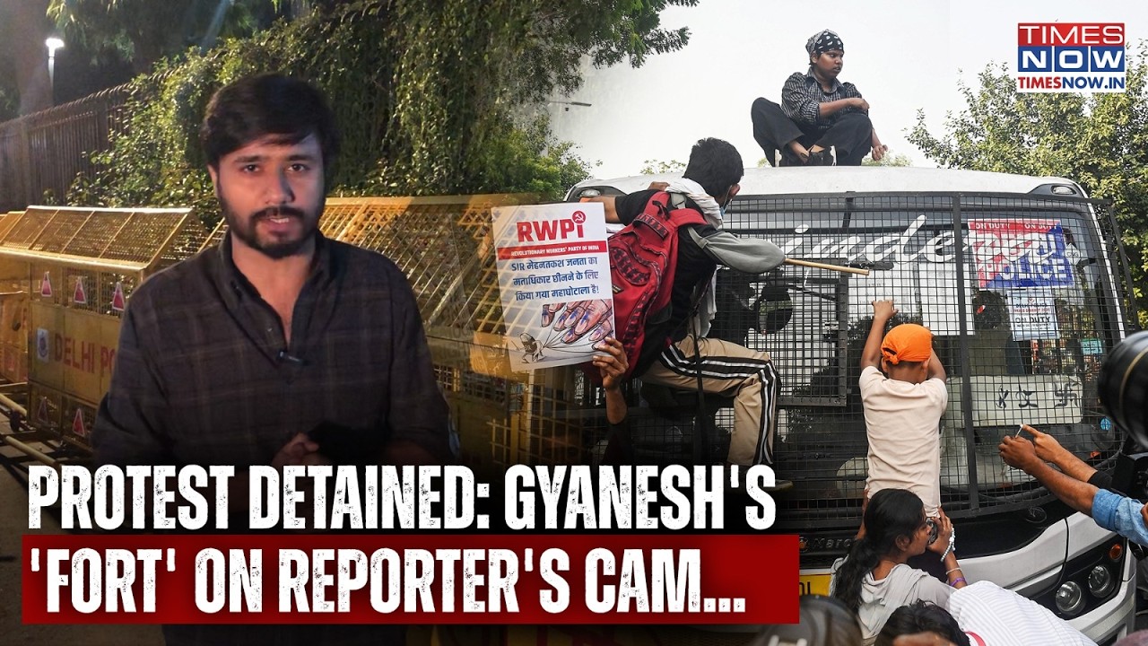 Delhi Police 'Crush' SIR Protest Before Reaching CEC Gyanesh's 'Fort': Reporter's Cam Shows...