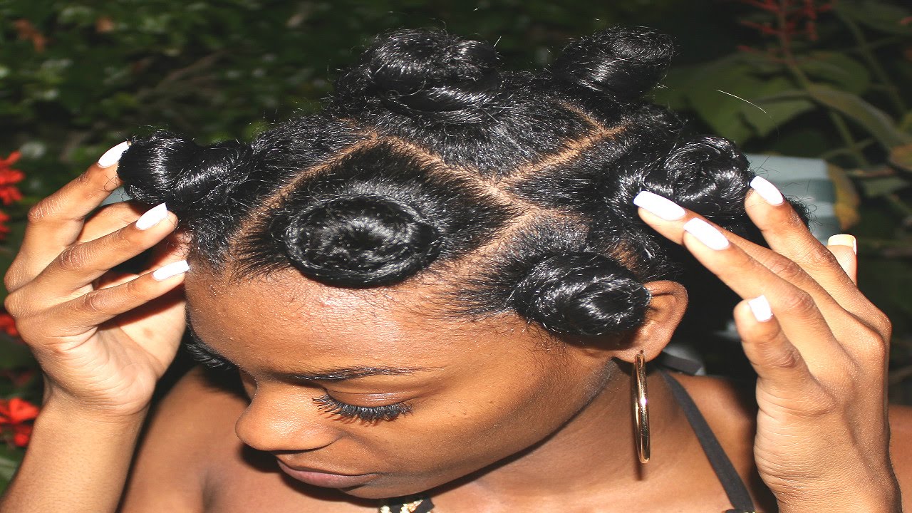 Bantu Knot Tutorial On Short Natural Hair (TWA) With Extensions !