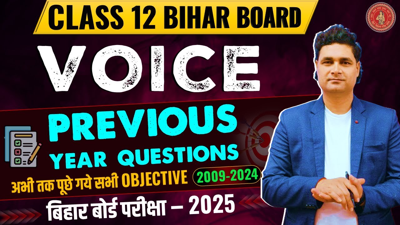 Voice Class 12 Bihar Board Previous Year Questions | Voice 12th English Grammar Bihar Board