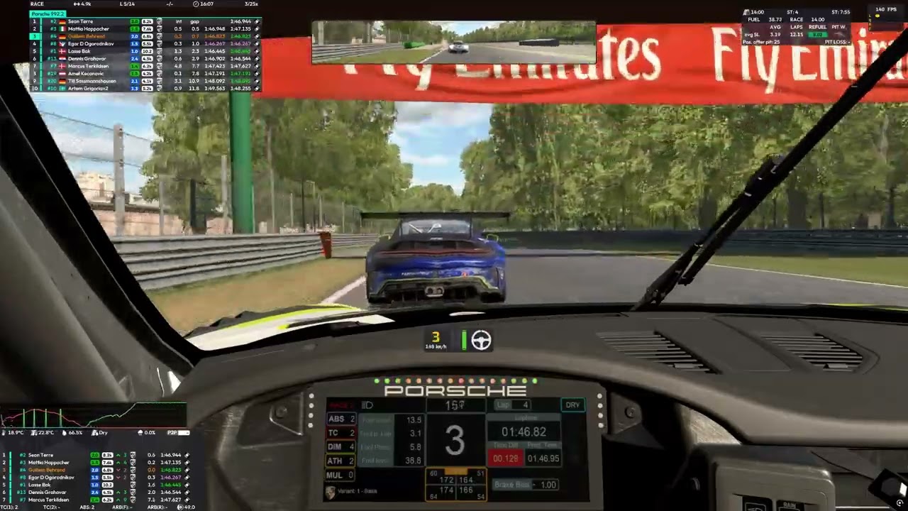 Racing against 10k IRating drivers in Monza with Porsche Cup