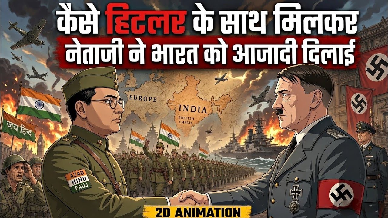 Kaise Hitler ke saat Milkar Netaji ne Bharat ko Azaadi Dilai | 2D Animation