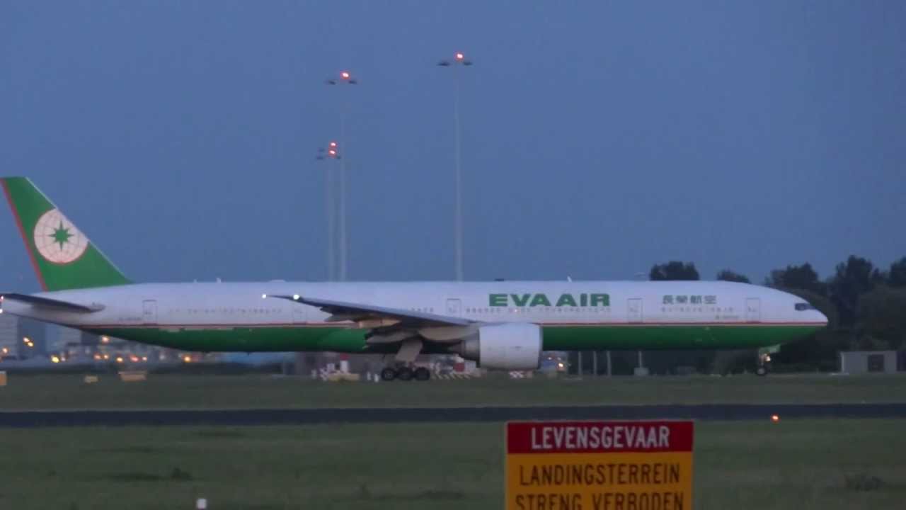B777-300/ER EVA AIR B16709 takeoff @ AMS Schiphol
