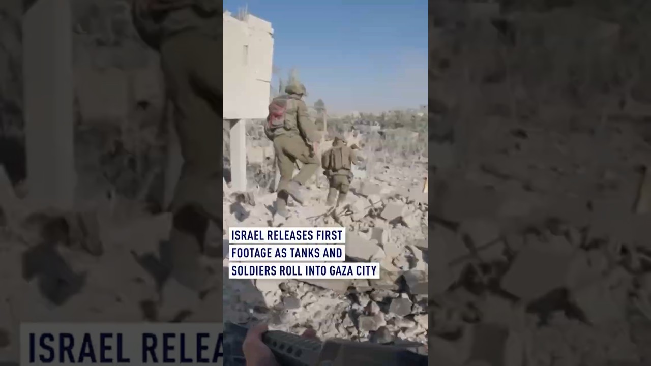 Israel releases first footage as tanks and soldiers roll into Gaza City