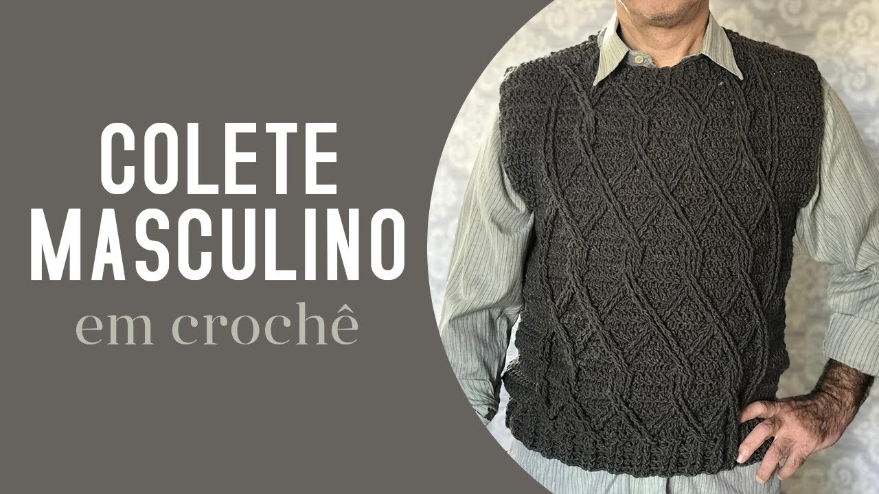 Colete Masculino em Crochê