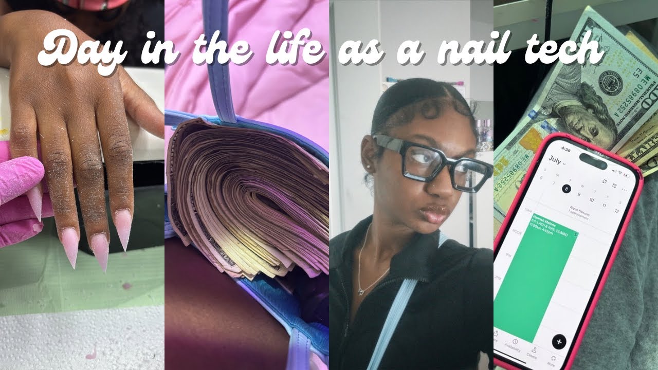 day in the life as a nail tech 🎀 stilleto nails, vent session, inventory in + more
