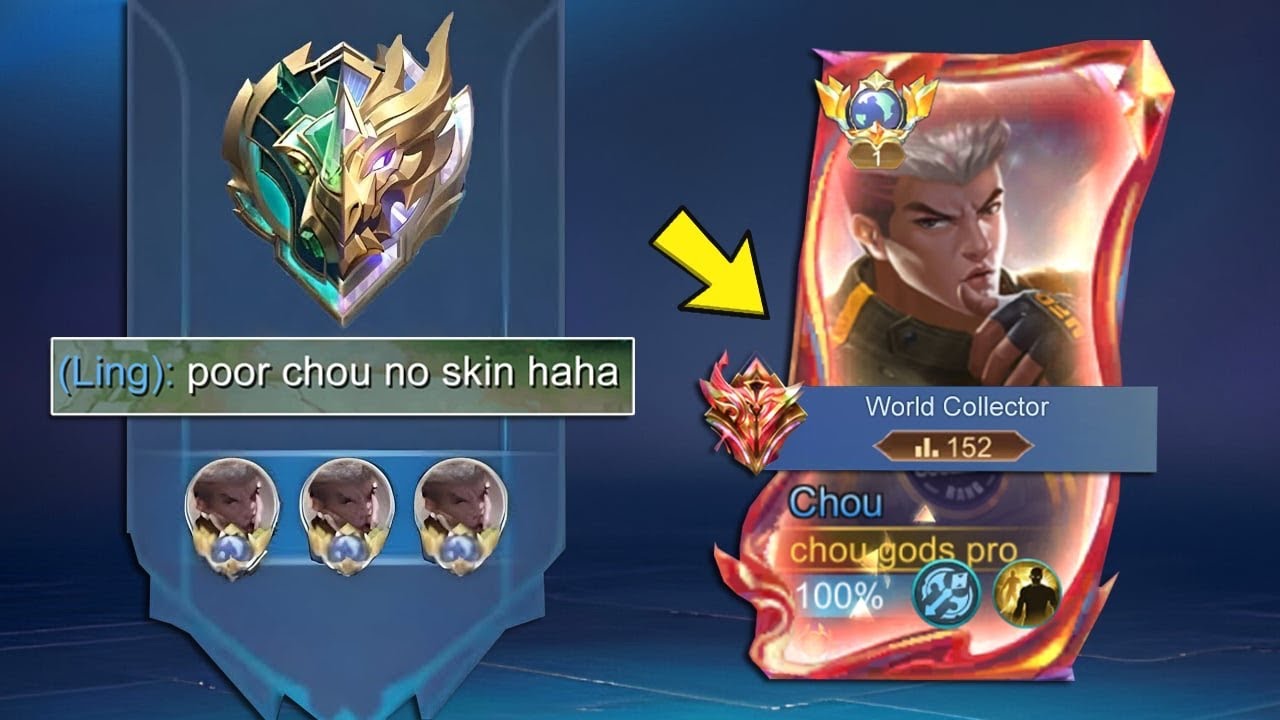 I PRETEND NO SKIN BUT WORLD COLLECTOR PRANK AFTER RESET - (100% WINRATE 1 DAY MYTHIC) Mobile Legends