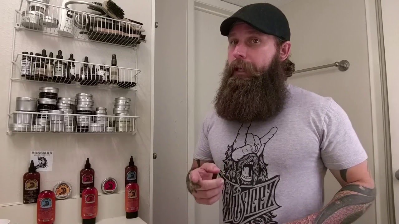 Applying Bossman Relaxing Beard Balm tutorial and Beard Care Tips by founder Stephen Condon