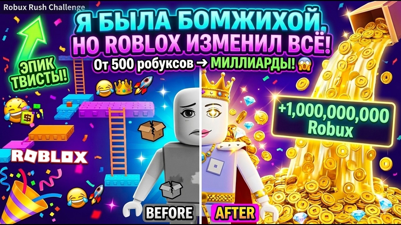 я была БОМЖИХОЙ, но Roblox изменил ВСЁ! 😱 От 500 робуксов к МИЛЛИАРДАМ в Robux Rush Challenge!