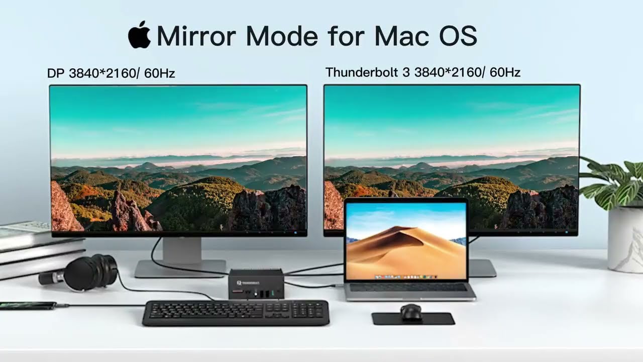 HOPDAY Thunderbolt 3 Dock, 18 in 1 Thunderbolt Docking Station Dual Monitor with Dual 4K@60Hz