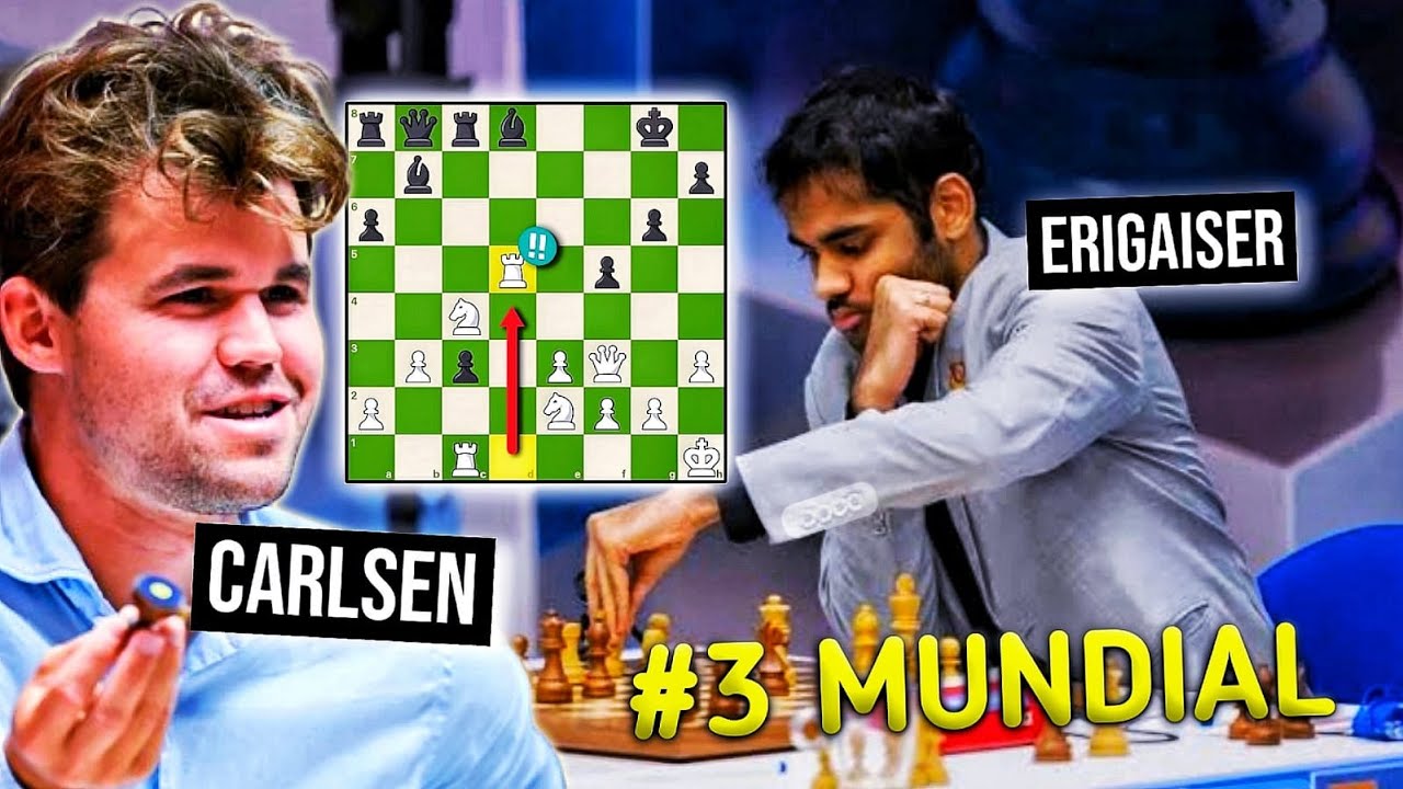 Quando Magnus Carlsen enfrenta O ERIGAISER, NÚMERO 3 DO MUNDO!
