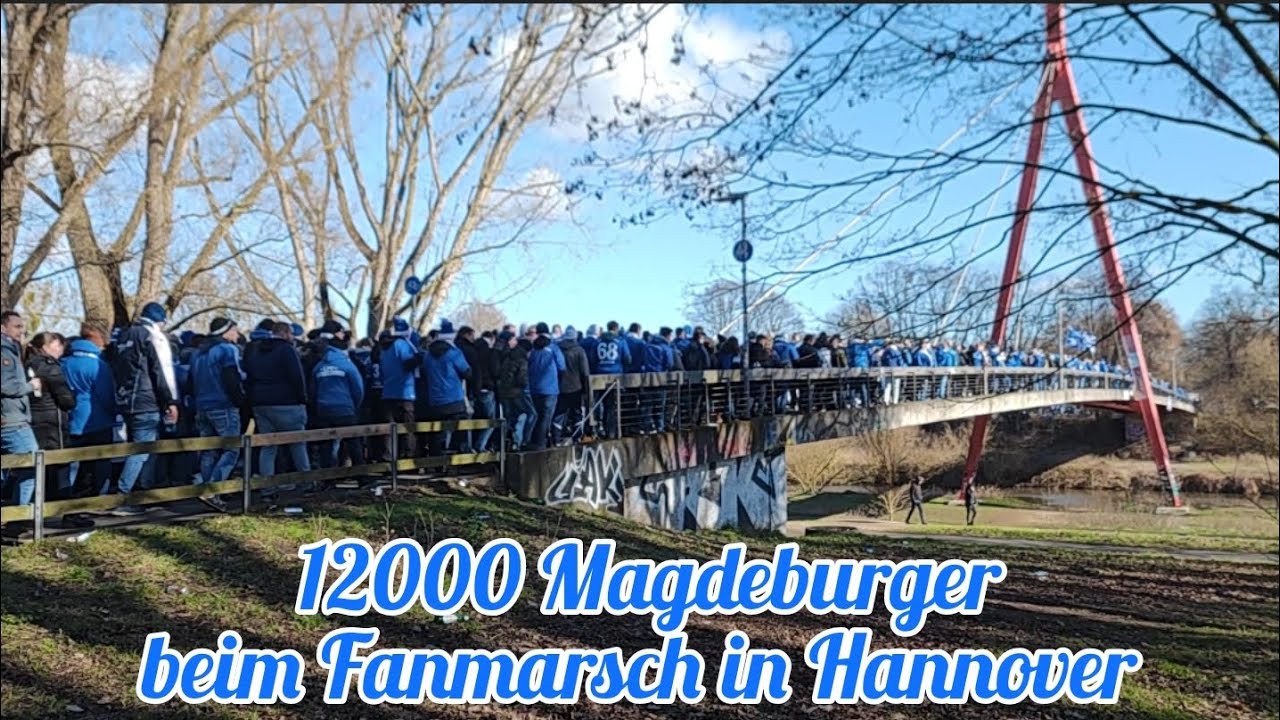 12000 Magdeburger beim Fanmarsch in Hannover #fcm #magdeburg #2liga