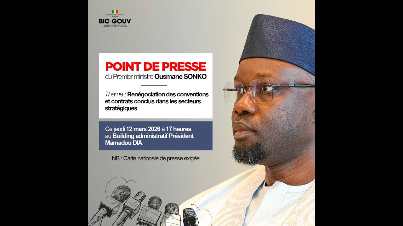 DIRECT BUILDING ADMINISTRATIF : POINT DE PRESSE DU PM OUSMANE SONKO