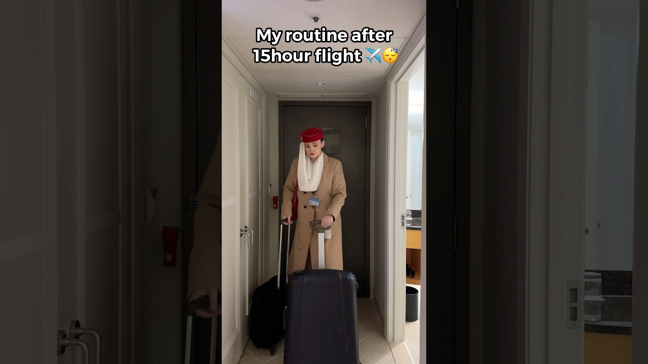 My routine after 15h flight 😴✈️#emiratescabincrew #flightattendant #cabinecrew #travel #routines