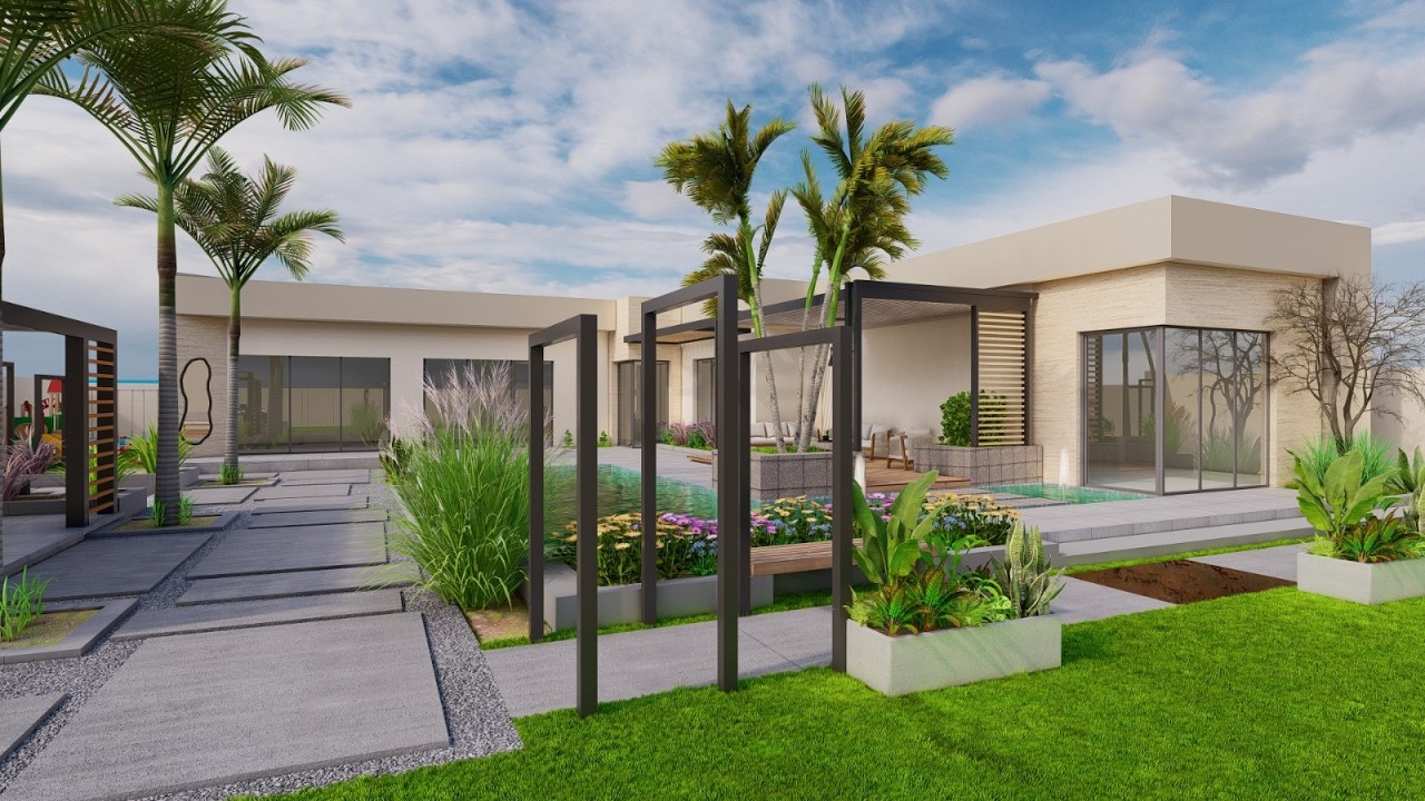 Unique Landscaping design for a Villa in Barka,Oman.