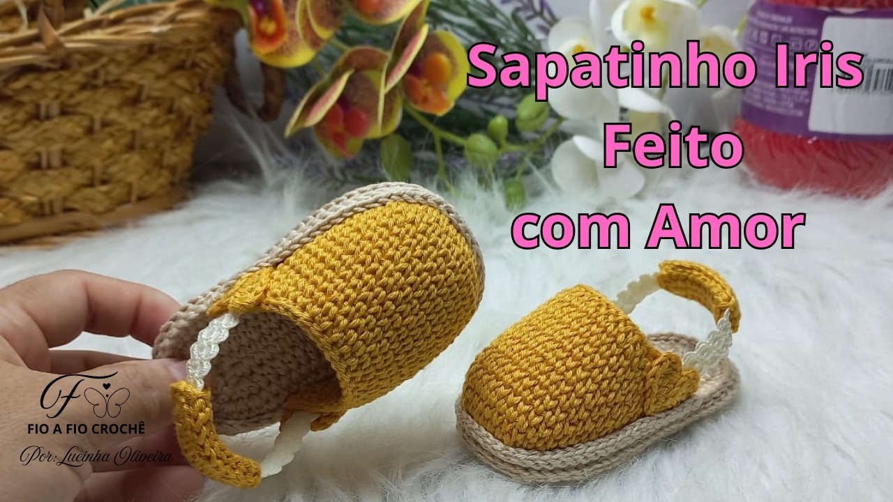Sandália de croche Iris - 09cm - Feito à Mão com Amor 
