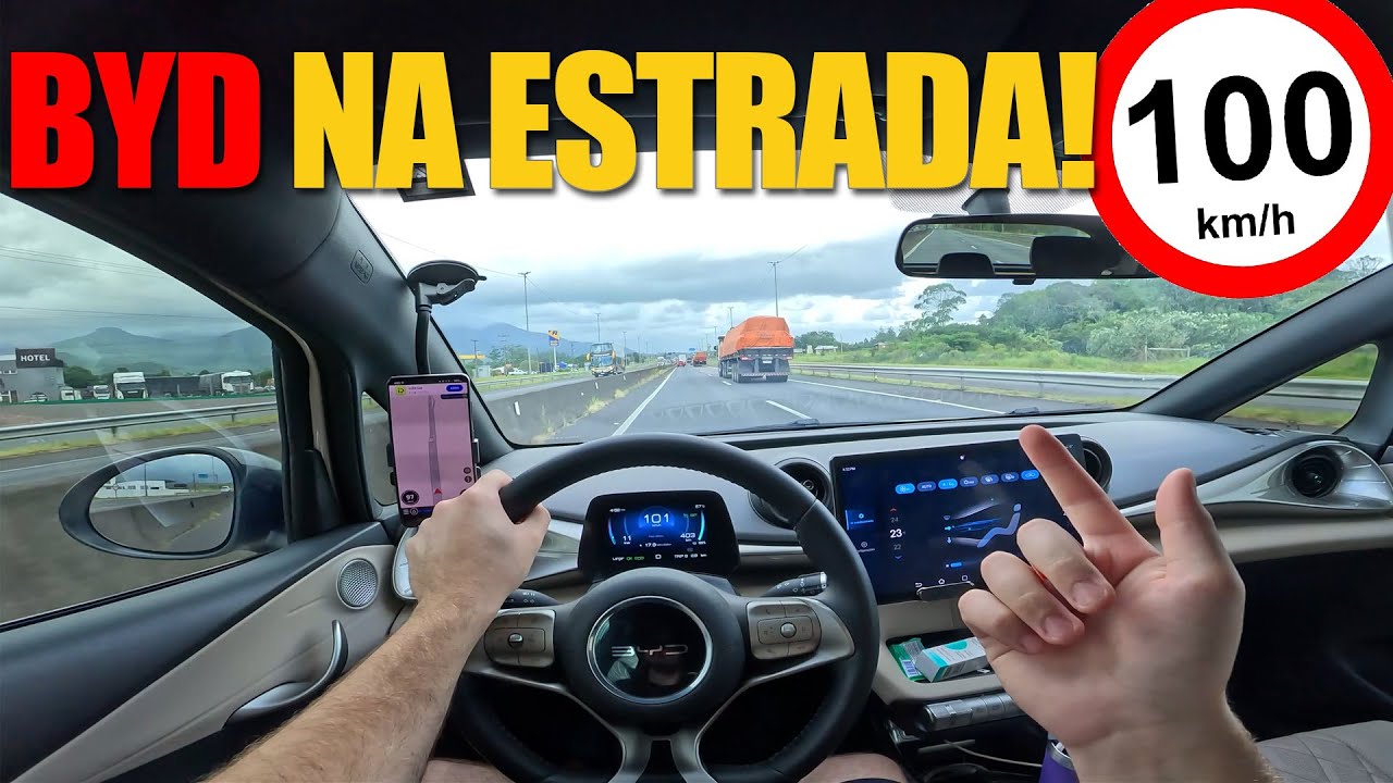 TESTANDO A AUTONOMIA DO BYD DOLPHIN NA ESTRADA A 100KM/H ME DECEPCIONEI?!