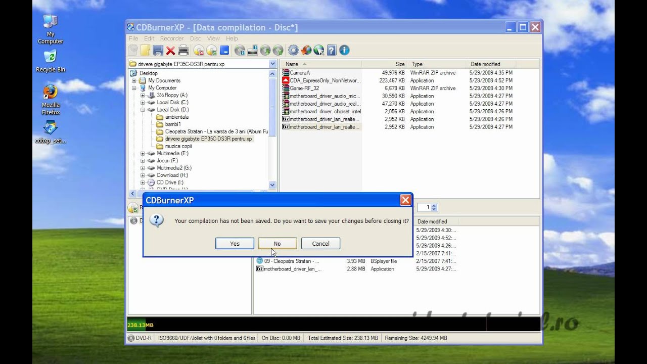 cum se inscriptioneaza un cd sau un dvd cu CDBurnerXP