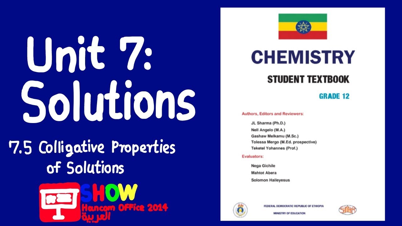 Hancom Office Show 2014 - Unit 7: Solutions = 7.5 Colligative Properties of Solutions