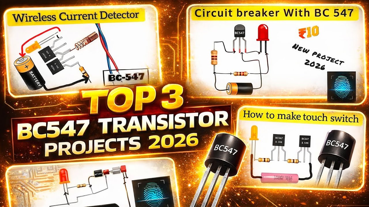 Top 3 BC547 Transistor Projects 2026 | Easy & Low Cost Electronics Projects