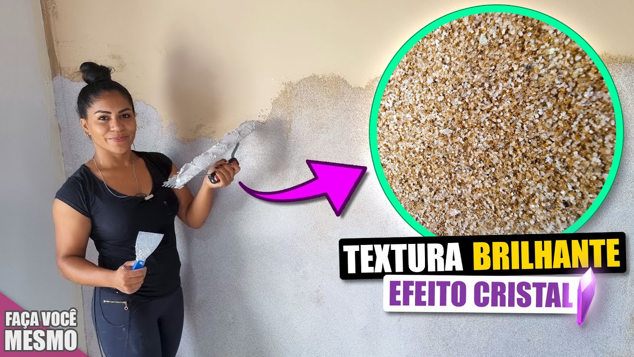 COMO APLICAR TEXTURA BRILHANTE NA PAREDE DE FORMA MUITO FÁCIL, EFEITO CRISTAL [PASSO À PASSO]