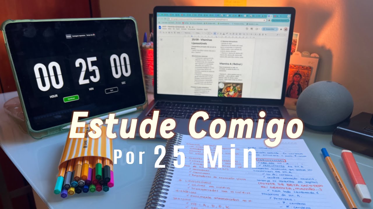 Estude comigo em silêncio – 25 min de foco absoluto