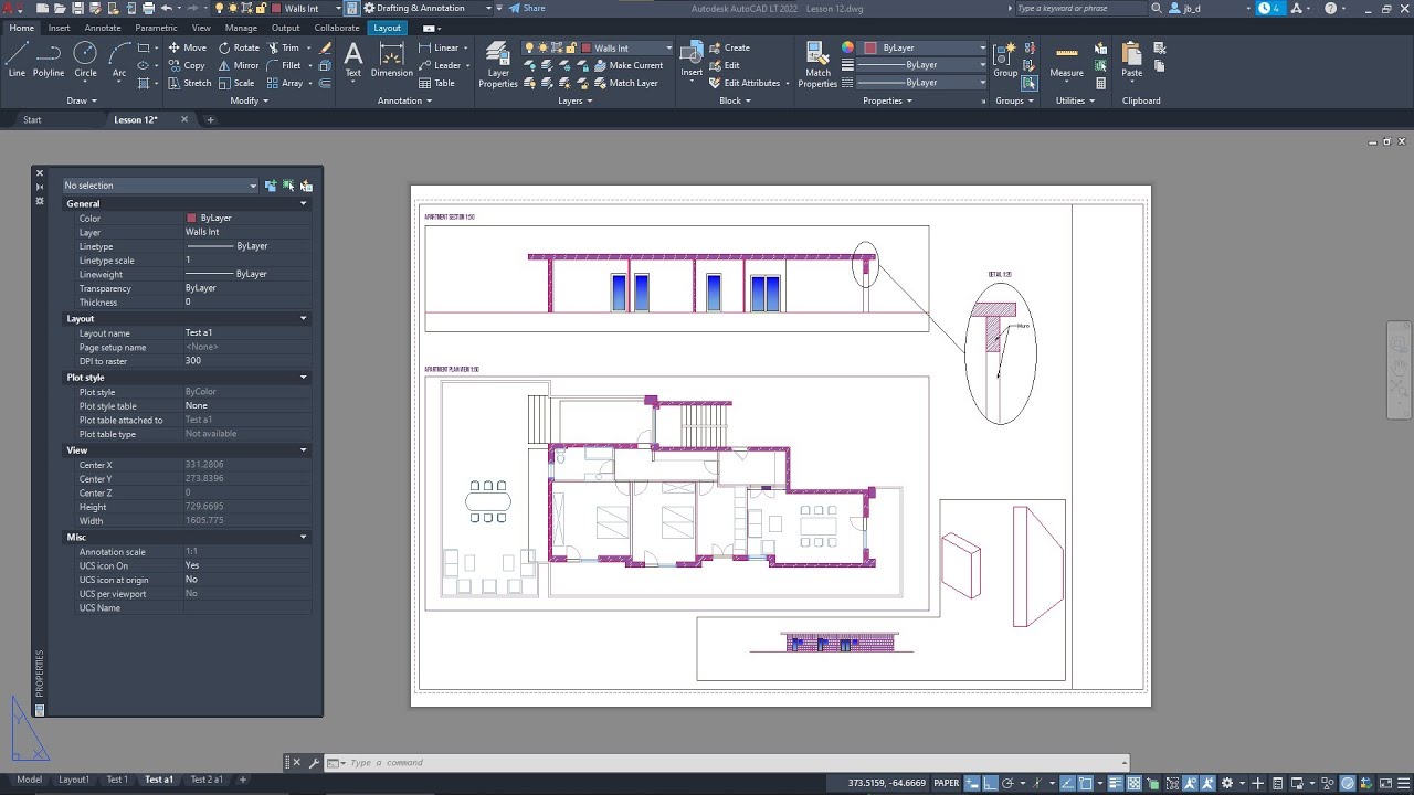Videocorso AUTOCAD - 12 - Tavola e Viste, Sezione, Prospetto, Dettagli, Prospettiva, Assonometria