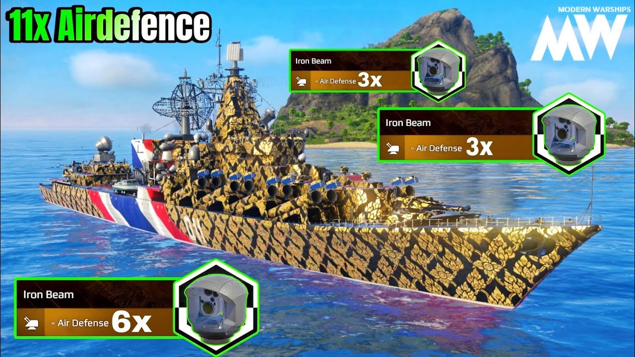 RF Varyag With 11x Iron Beam Airdefence 🔥 - Modern Warships 