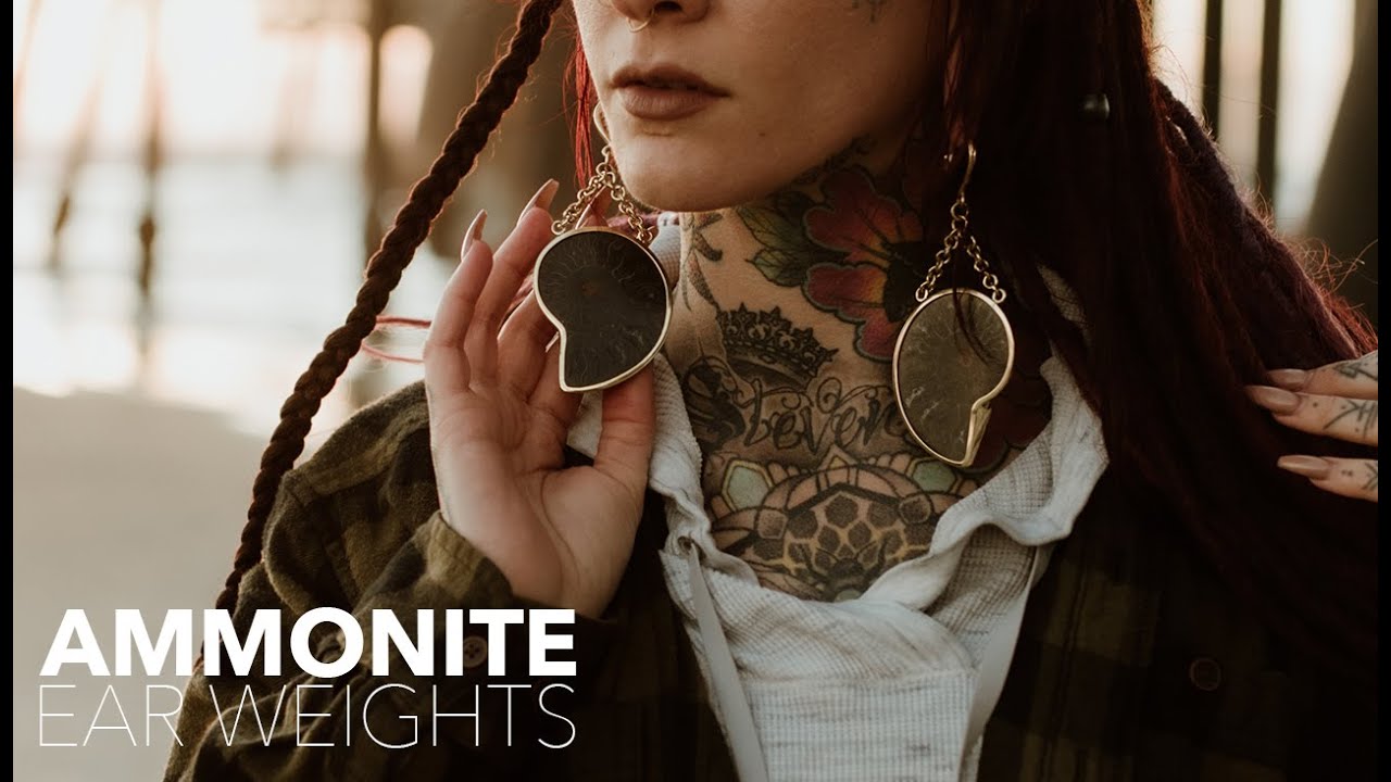 Ammonite Fossil Ear Weights | UrbanBodyJewelry.com