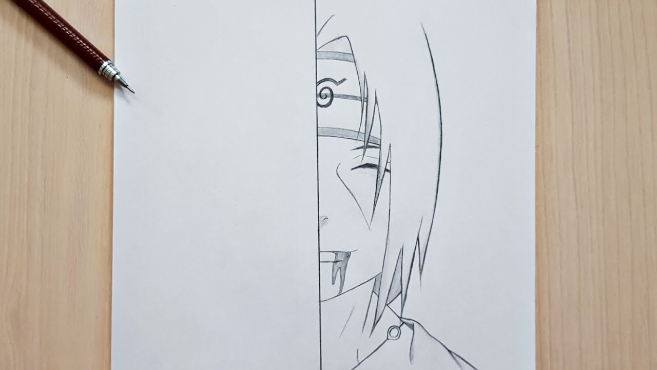 How to draw Itachi | Easy Itachi half face step-by-step | Tutorial
