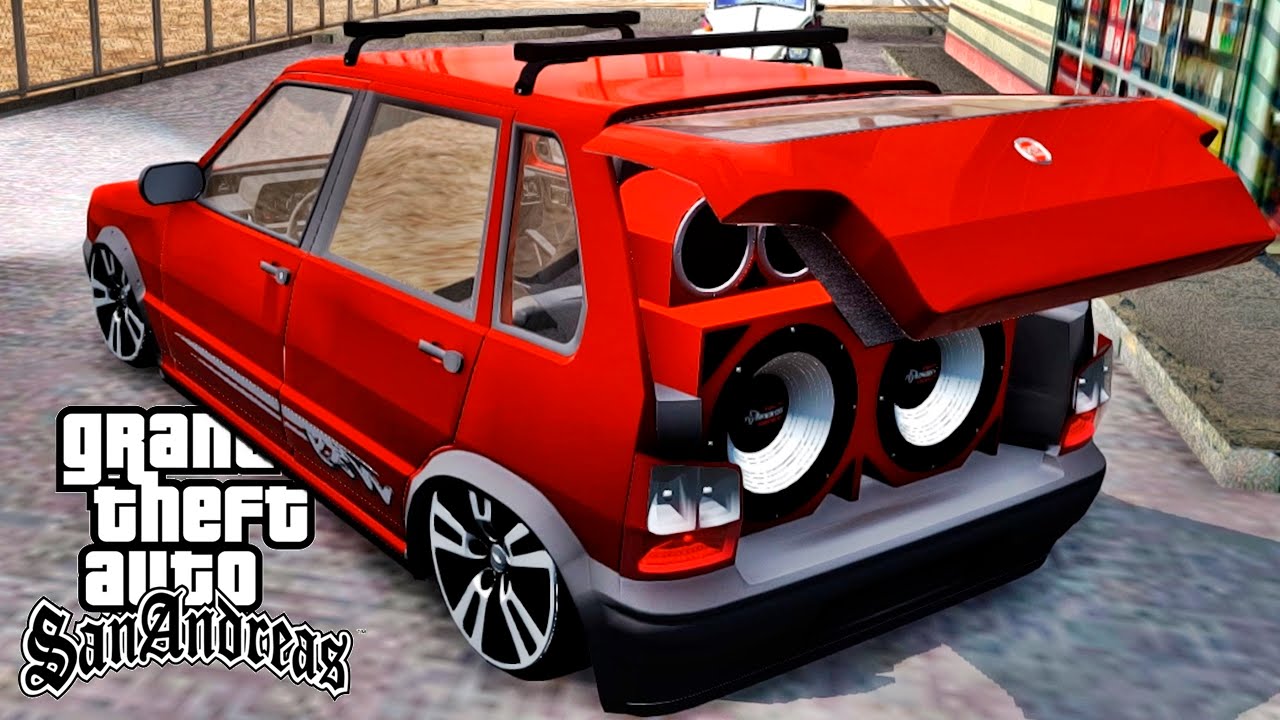 Fiat Uno SOCADO com SOM - GTA San Modificado