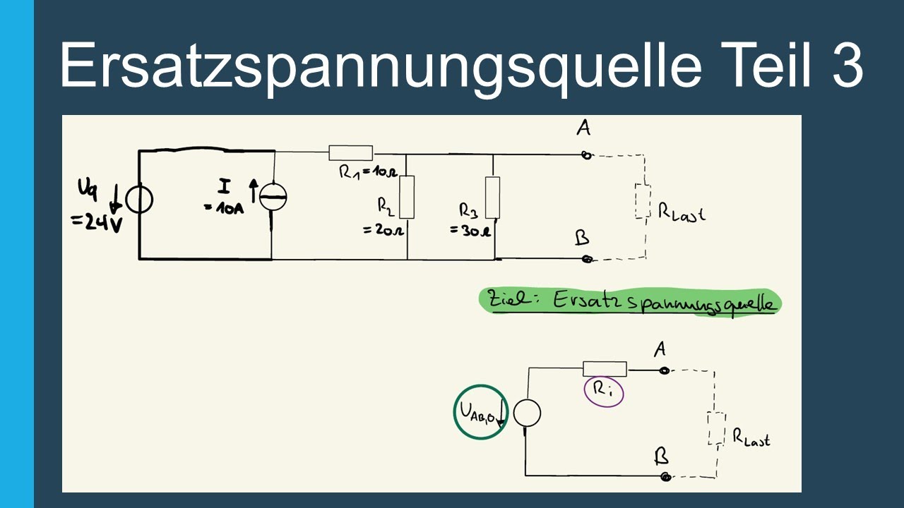 Ersatzspannungsquelle Teil 3 - Umwandlung von Stromquelle und Spannungsquelle