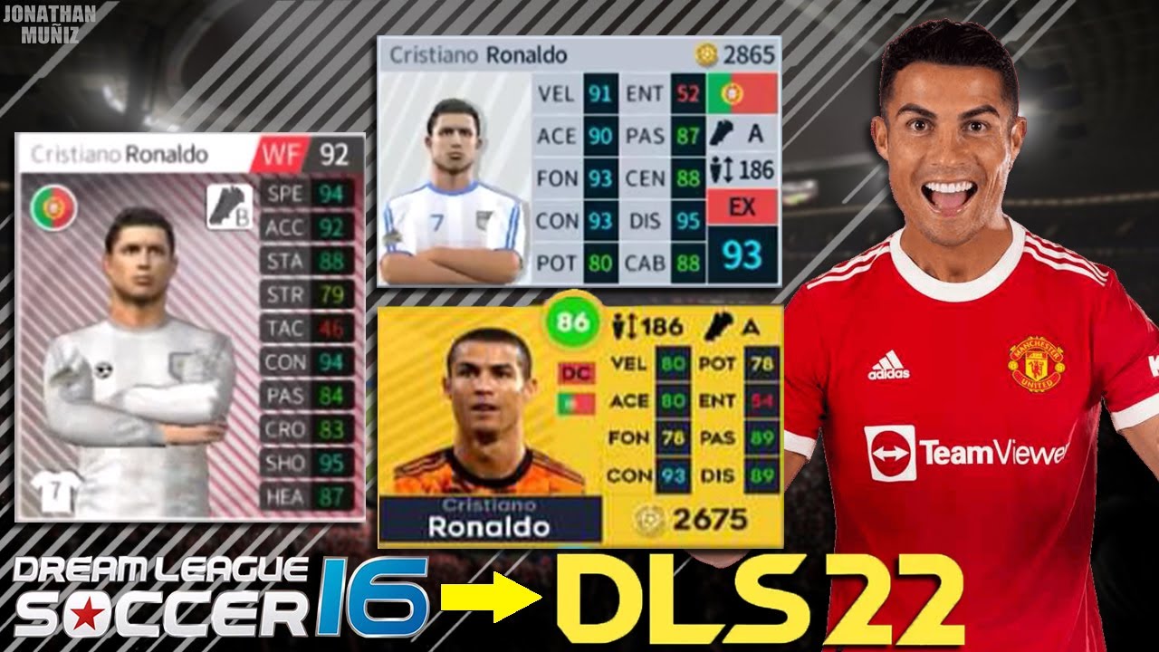 LA EVOLUCIÓN DE LAS CARTAS DE CRISTIANO RONALDO EN DREAM LEAGUE SOCCER 16 - 22 | DLS 16 - DLS 22