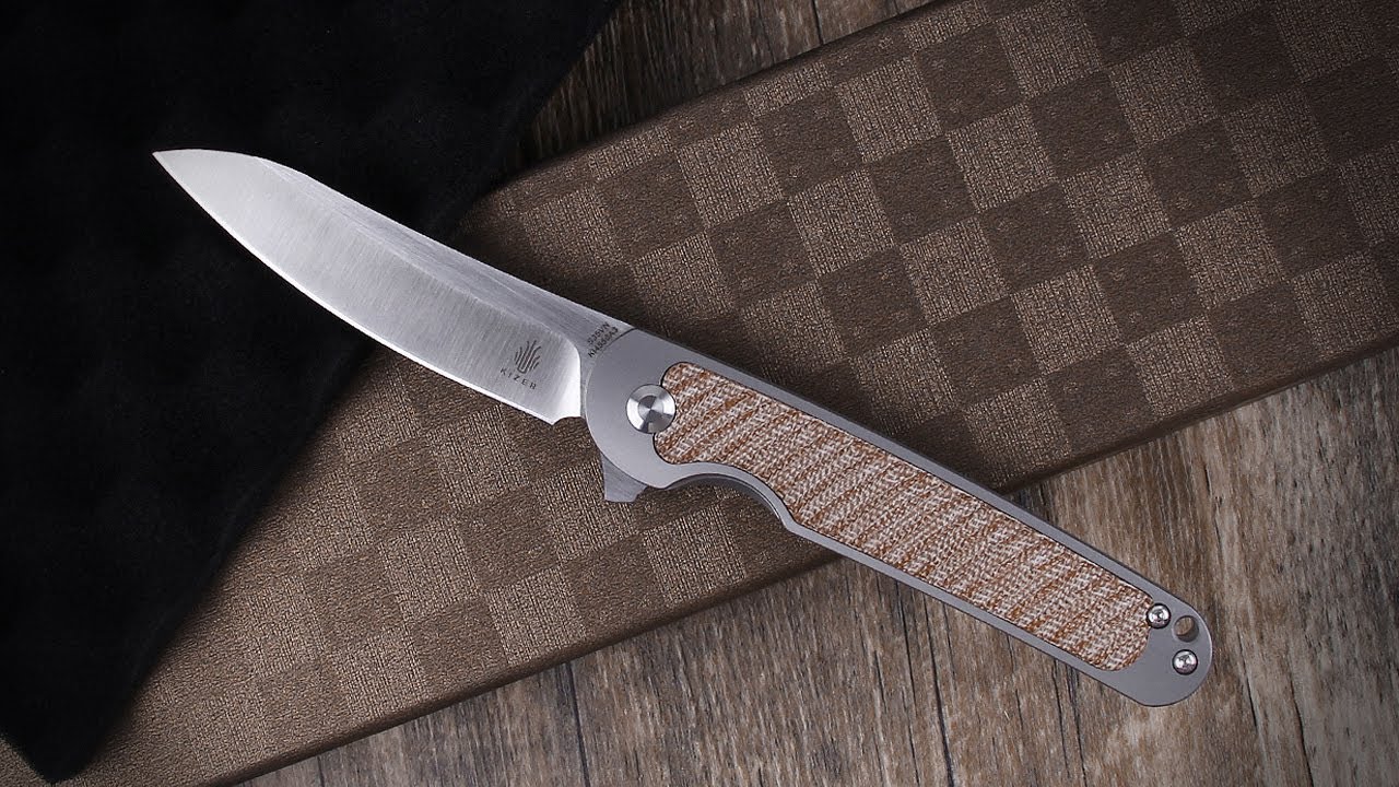 Kizer Pocket Knife, Titanium and Micarta Handle Folding Knife with Clip, Clutch Ki4556A3