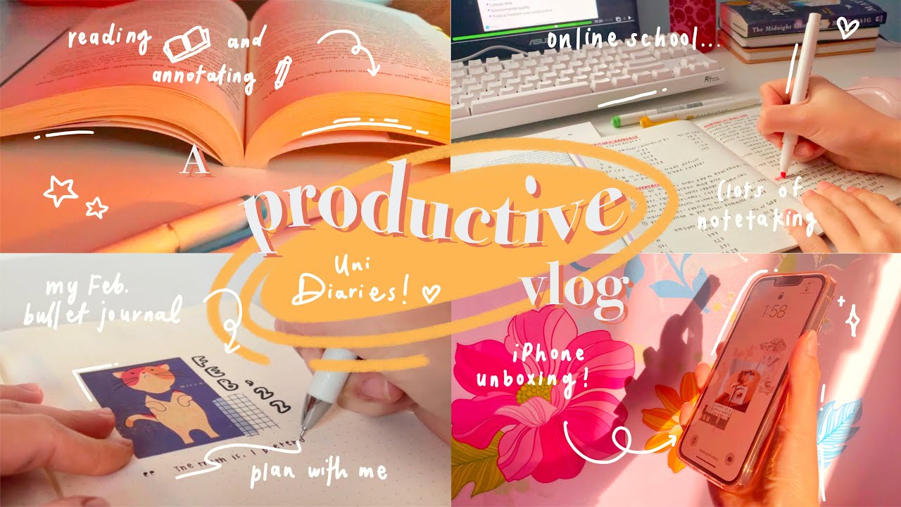 productive vlog // iphone unboxing, plan with me, online school 📖🌻