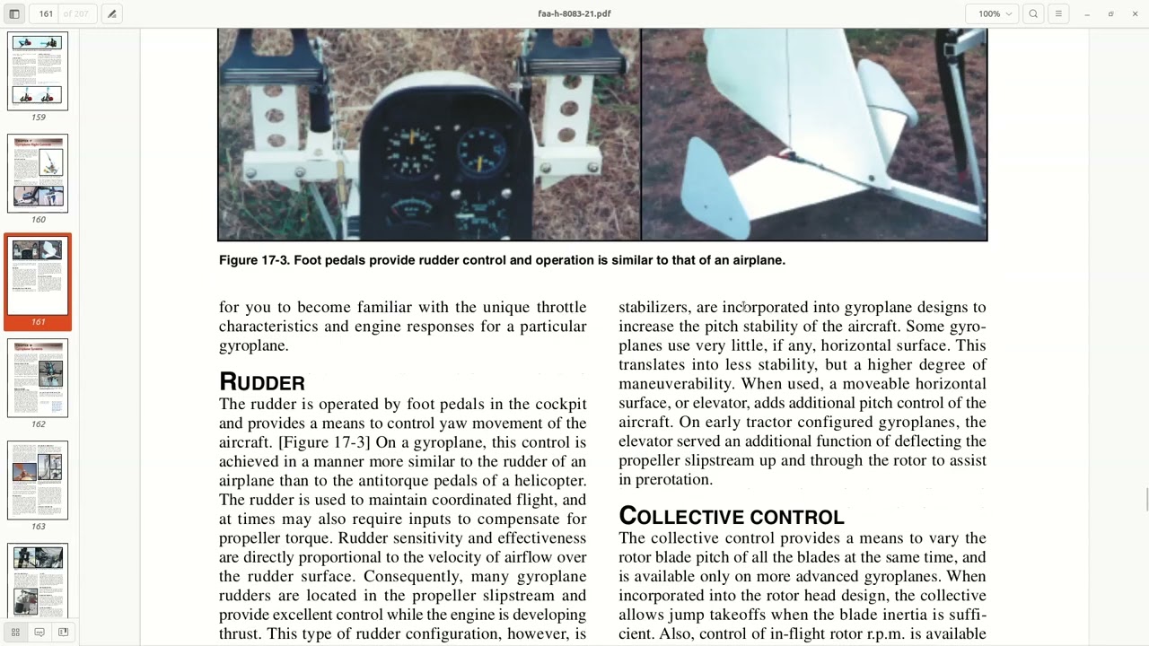 Flying through the Gyroplane Flying Handbook-Chapter 03 Flight Controls