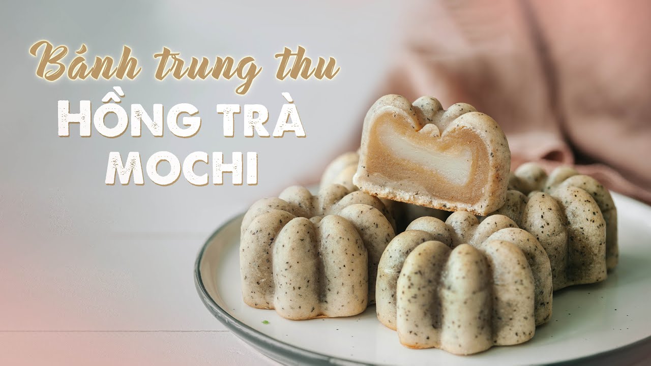 BÁNH TRUNG THU HỒNG TRÀ MOCHI - BLACK TEA FLAVORED MOONCAKE & Mochi Lotus Filling