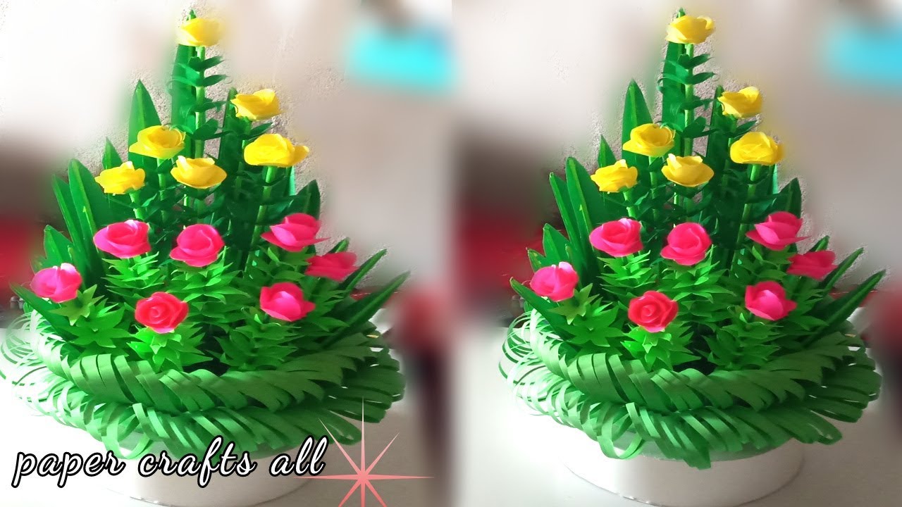 flower bouquet wrapping tutorial easy / paper decoration gift bouquet / arrangement flower bouquet