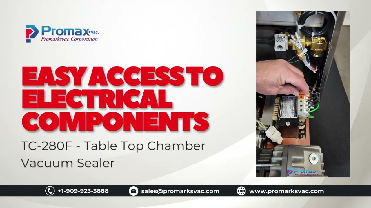Easy Access to Electrical Components | Table-Top Chamber Vacuum Sealer