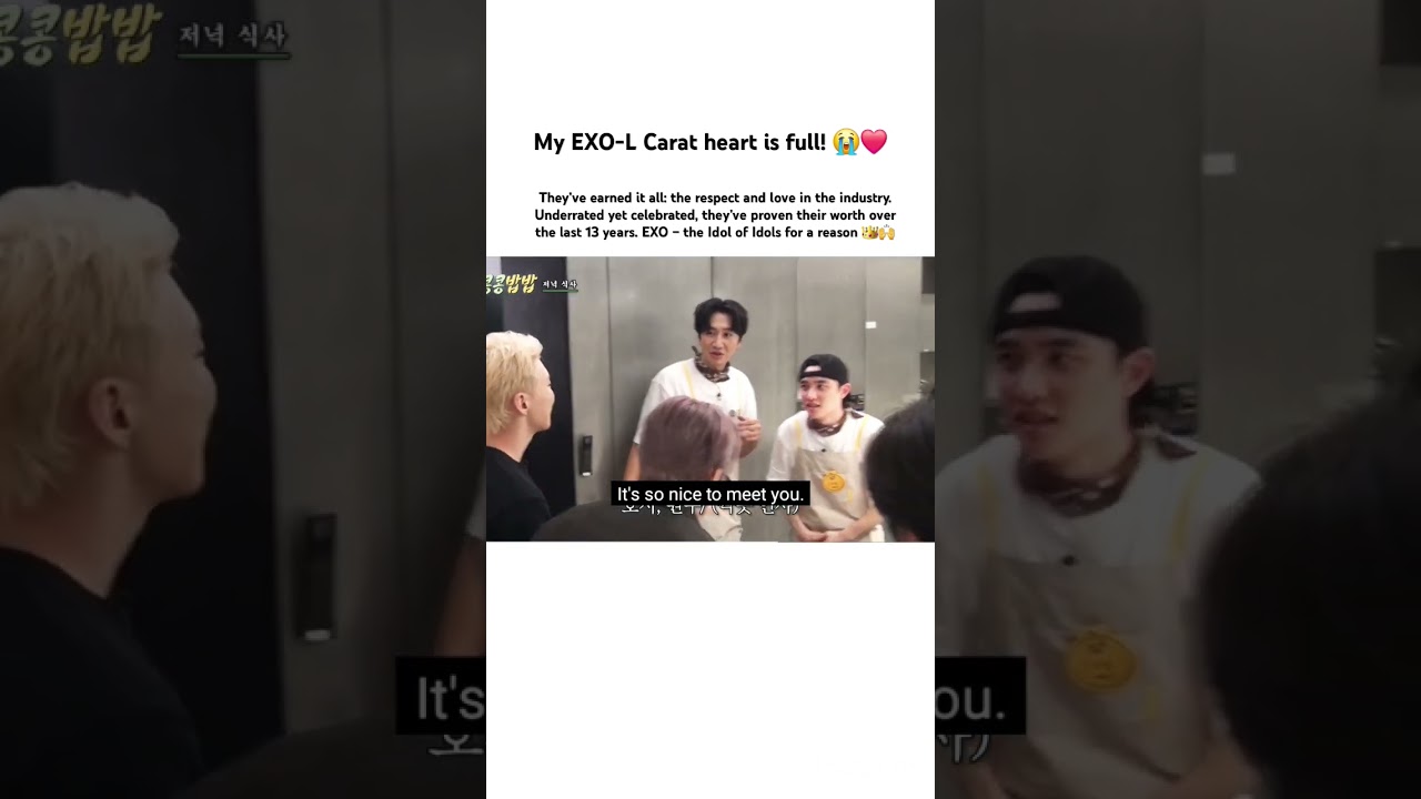 Seventeen's Woozi, Hoshi, and Wonwoo meeting EXO's Kyungsoo 😍🙈