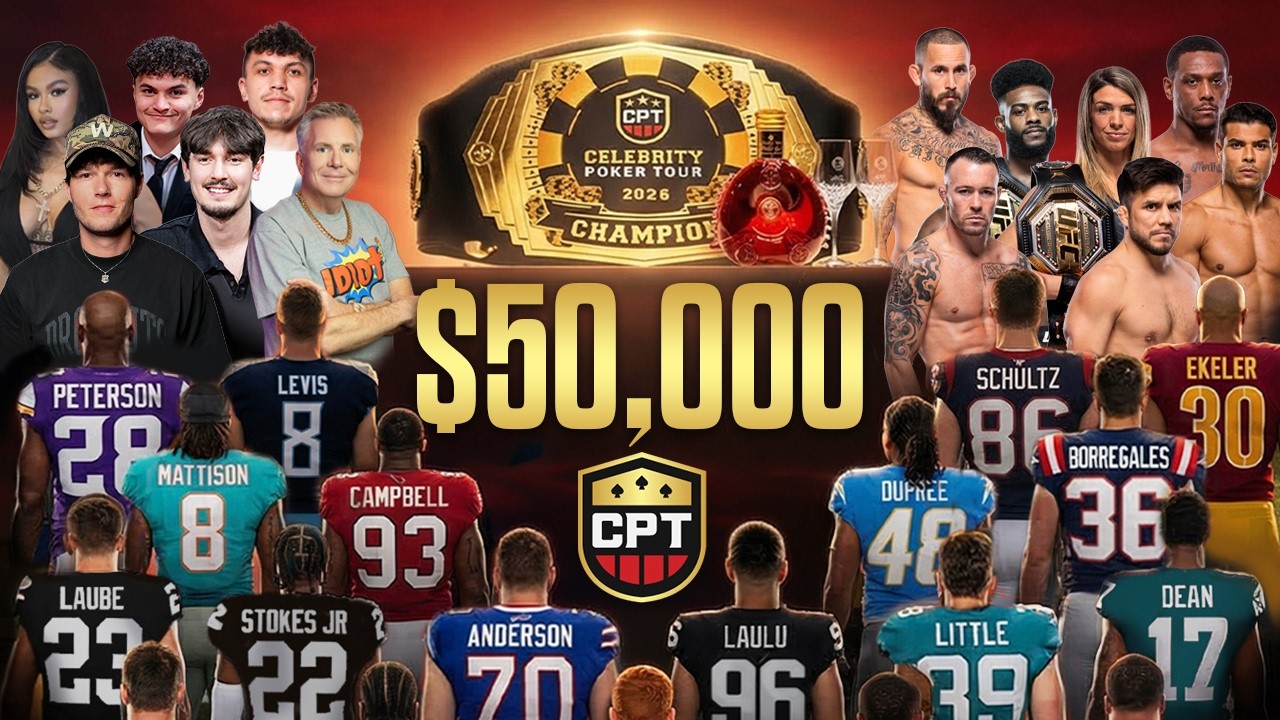 40 NFL Players, UFC Fighters & Celebrities Play for $50,000 | Celebrity Poker Tour