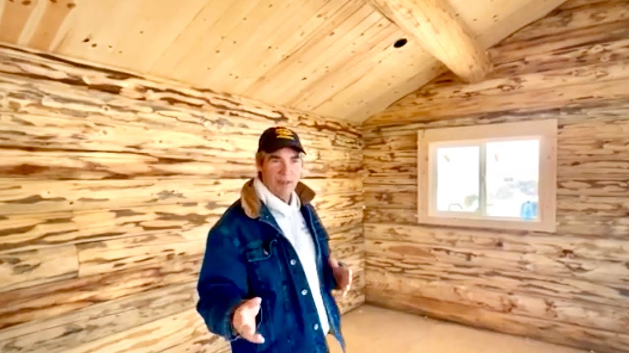 TWO 20x30 AMISH LOG CABINS- Elvie and Rebekah Install Window Trim On Patrick Brady’s Three Forks￼