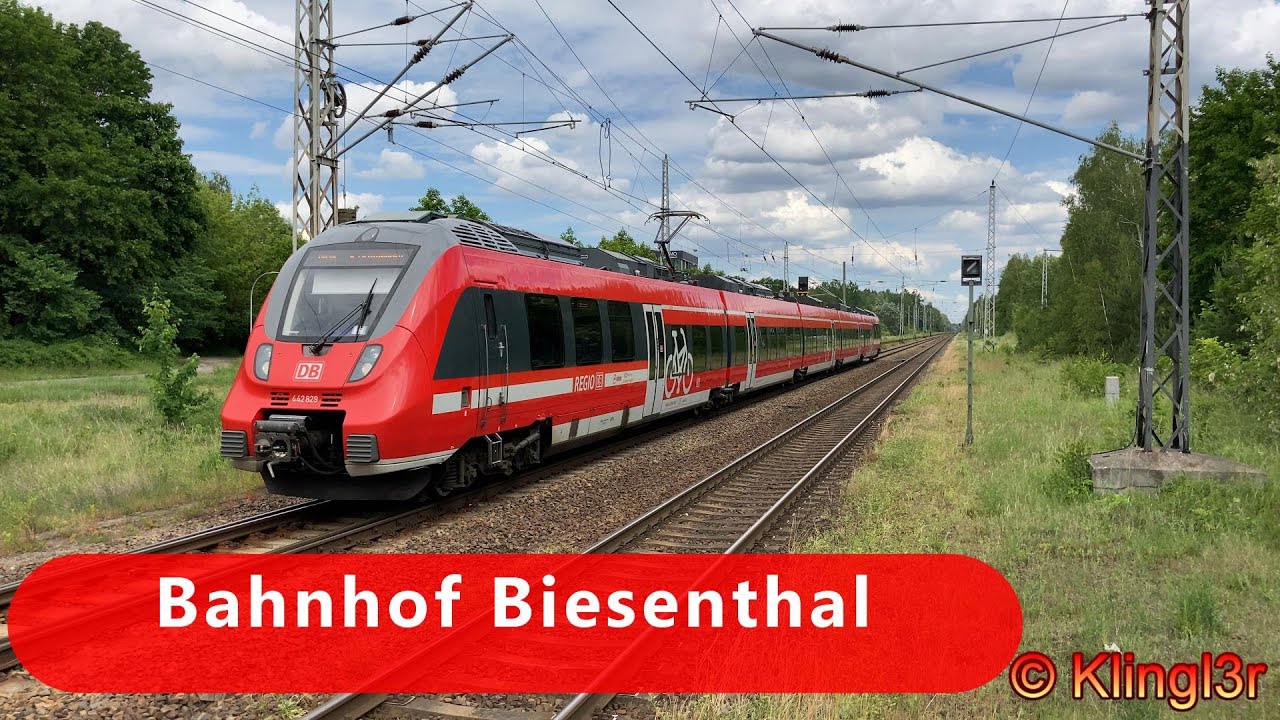 Deutsche Bahn - Der Bahnhof Biesenthal - Strecke Berlin-Stettin - Züge - Zugverkehr 4K60