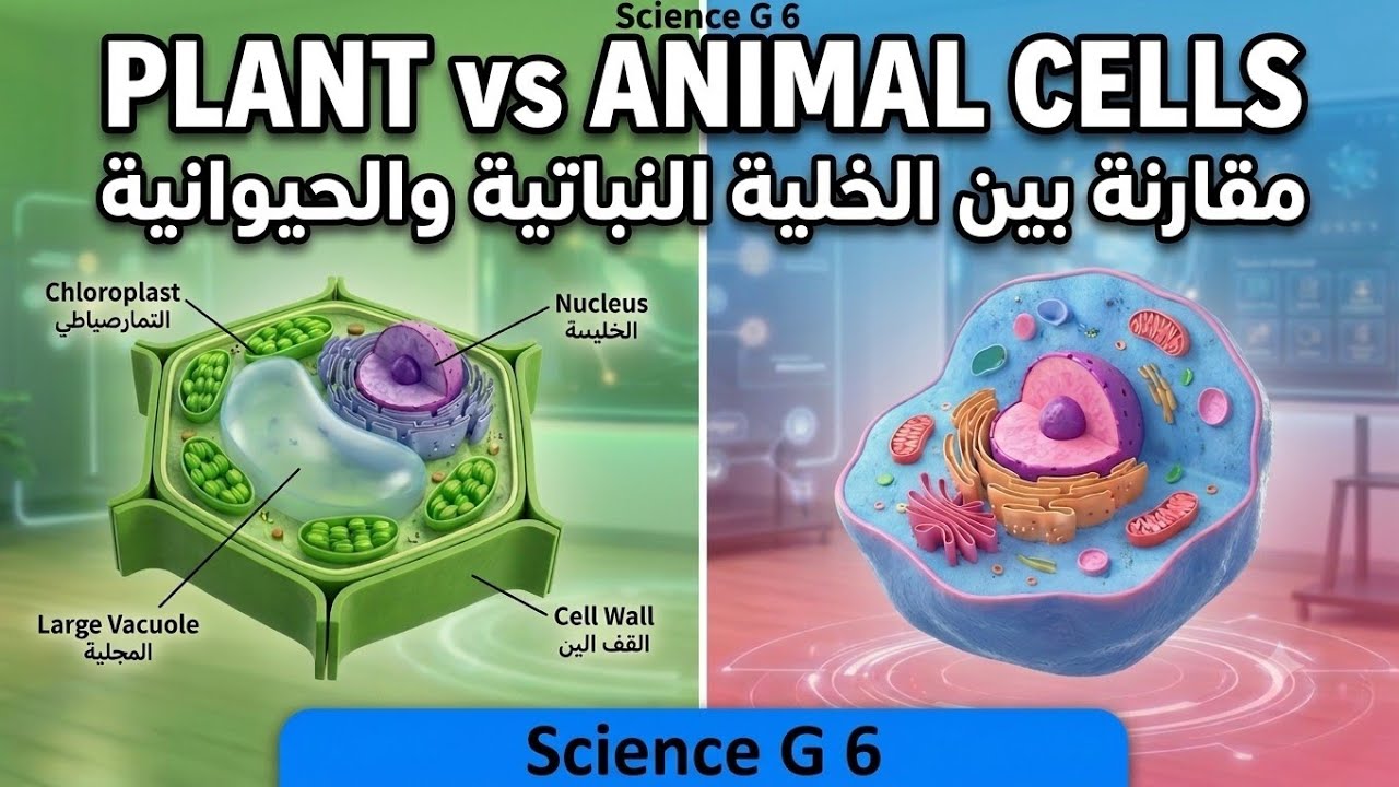 Science | Lesson 4 | #science |  ازاى تفرق بين الخلية النباتية والحيوانية بالخطوات