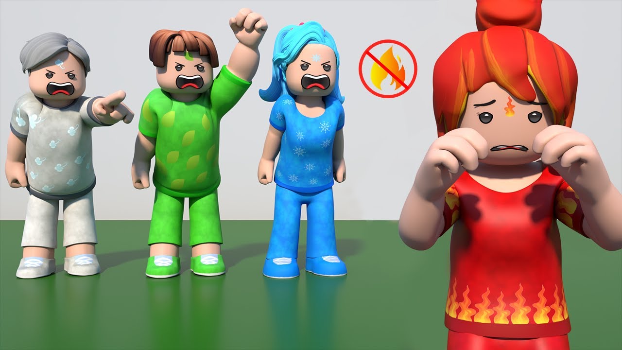 ROBLOX Brookhaven 🏡RP - FOUR ELEMENTS: Ice, Air And Earth Hate Fire Girl | Roblox Sun