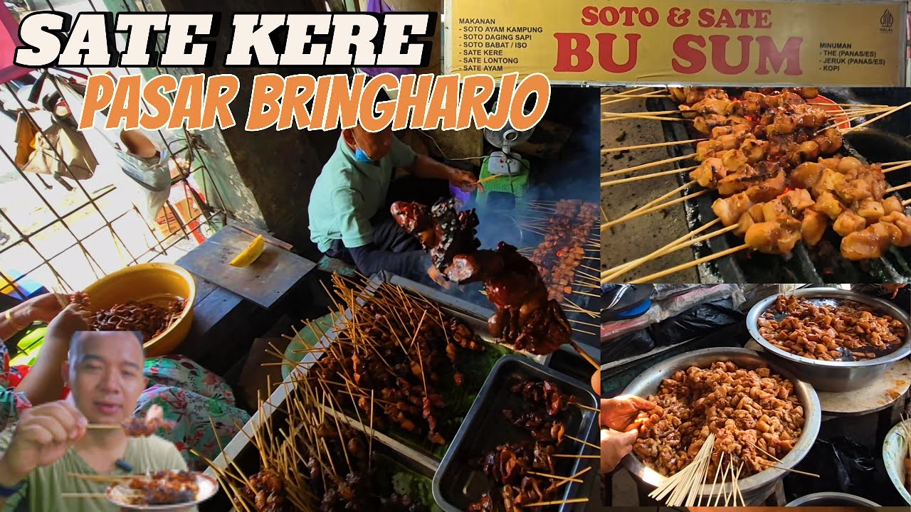 SATE KERE PASAR BERINGHARJO YOGYAKARTA Sehari 3000 Tusuk  - Sate Kere Bu Sum !