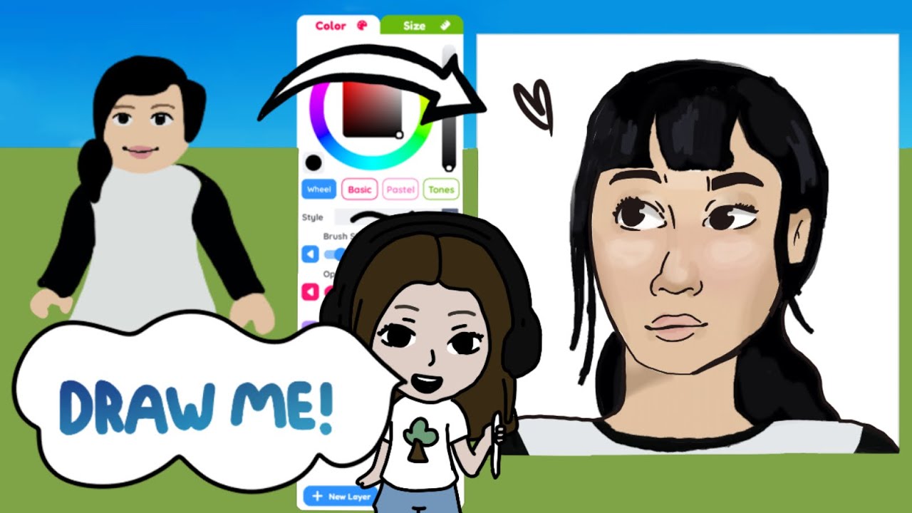 PLAYING DRAW ME ON ROBLOX!! ( drawing Roblox avatars as real people!)